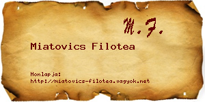 Miatovics Filotea névjegykártya
